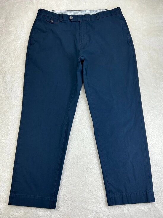 Brooks Brothers Other - Brooks Brothers Chino Pants Mens 38x30 Blue Stretch Straight Flat Front Formal